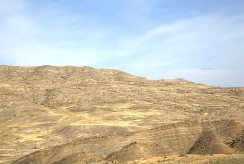 Landscape in the vicinity of the monastery of David-Gareja. Georgia. Stock Photos