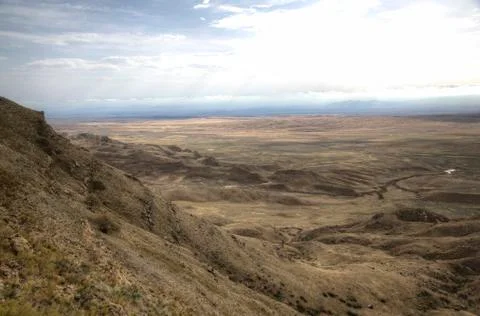 Landscape in the vicinity of the monastery of David-Gareja. Georgia. Stock Photos