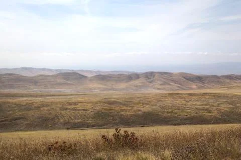 Landscape in the vicinity of the monastery of David-Gareja. Georgia. Stock Photos