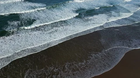 Landscape video drone beach waves Stock Footage 258834819