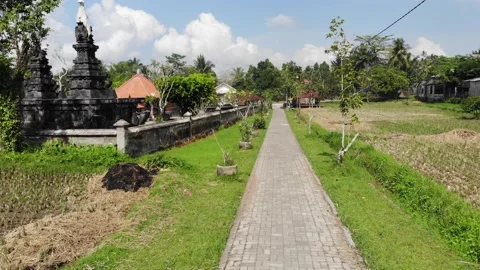 Landscape video of a temple in Bali Stock Footage 221670233
