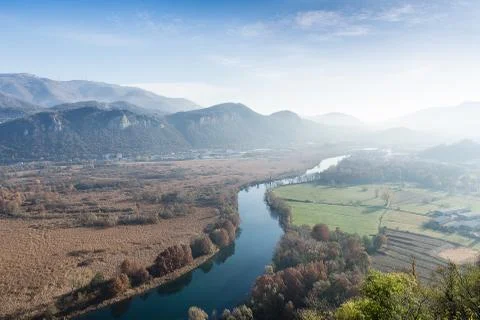 Landscape view of Adda river Stock Photos