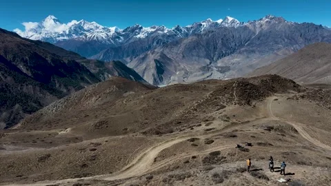Landscape view along the mountain ranges. nepal Stock Footage 288596344