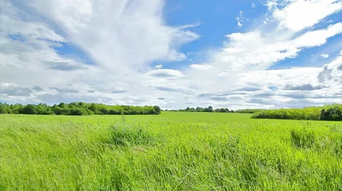 Landscape View and fast moving clouds - timelapse Stock Footage 38242955