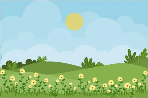 Landscape View Background Vector Stock Illustration