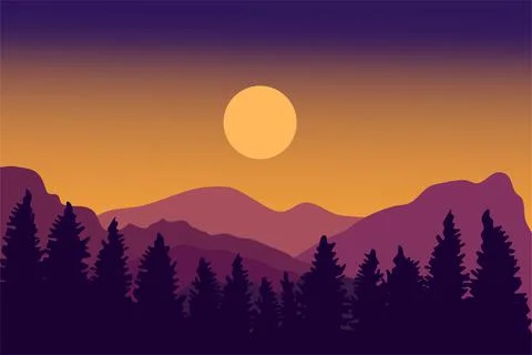 Landscape View Background Vector Illustrazione stock