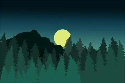 Landscape View Background Vector Stock Illustration