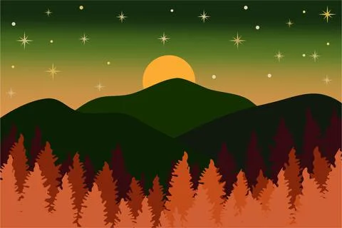 Landscape View Background Vector Stock Illustration