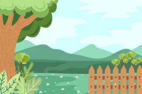 Landscape View Background Vector Stock Illustration