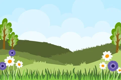 Landscape View Background Vector Stock Illustration