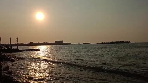 Landscape view of the beach Stock Footage 283879204