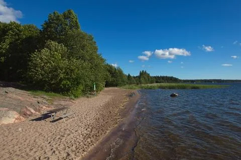 Landscape view of beach. Stock Photos