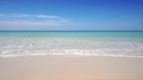 Landscape view of beach sea in summer. Beach sand space area.Phuket, Thailand.  Vídeos de archivo 153380382