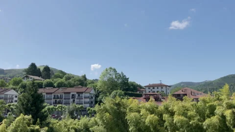 Landscape view of Bera de Bidasoa rural town Stock Footage 137973745