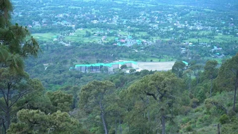 Landscape View of a building and surrounding areas with wind sound himachal  Stock Footage 297193227