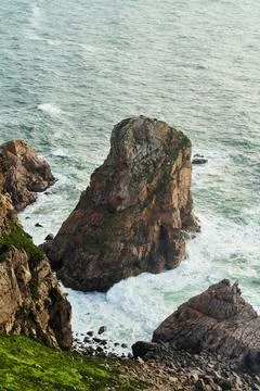 Landscape view of Cabo da Roca in Portugal. Westernmost part of Europe Stock Photos