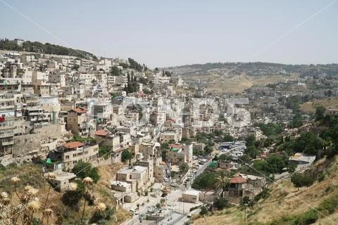 Landscape View of The City of David in Jerusalem. Holy Land Travel and Touris Stock Photos