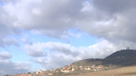 Landscape view of the city on the hill - time lapse Stock Footage 84787941