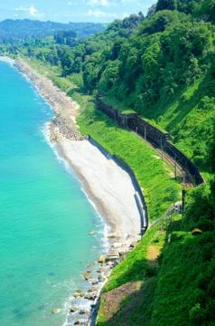 Landscape. The view to the coast Stock Photos
