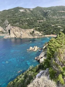Landscape view of Corfu island Stock Photos