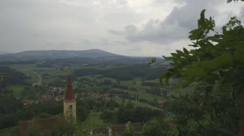 Landscape View with Curch (Canon Log) Видео 54370302