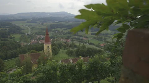 Landscape View with Curch (Canon Log) Видео 54370958