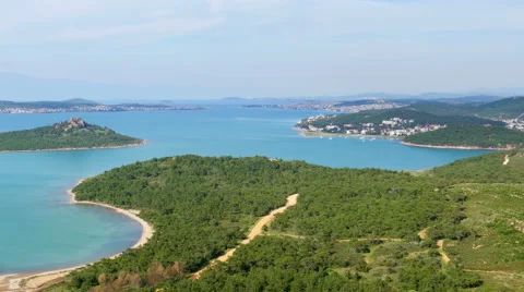 Landscape view of Devil's table, seytan sofrasi, ayvalik, turkey Stock Footage 51366995