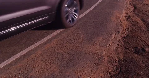 Landscape view of empty winding mountain road Stock Footage 136340712