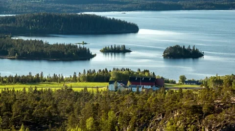 Landscape view on fjord. 4K time lapse footage. Norway - 2015. 動画素材 53958053