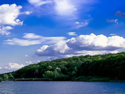 Landscape with a view of the forest on the mountain Stock Photos
