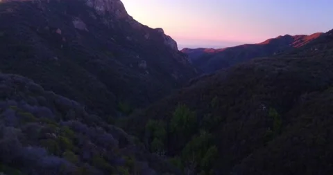 Landscape view of forest mountains at sunset Stock Footage 136336870