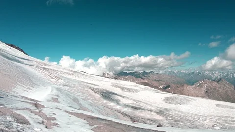 Landscape view of glacier below Mount Elbrus. Stock Footage 121812694
