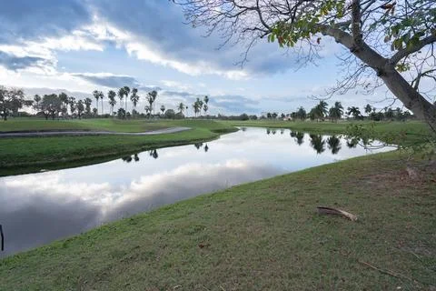 Landscape view of a golf course. Stock Photos