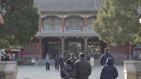 Landscape view inside Beijing Summer Palace with creative art of Chinese la.. Stock Footage 341846880