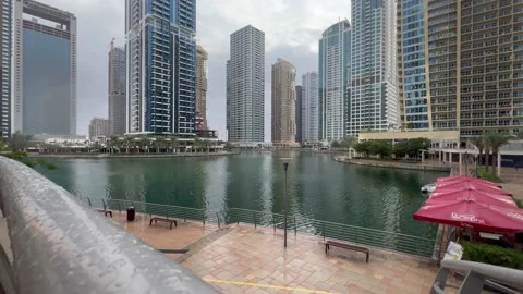 Landscape view of JLT Area after Rain Video stock 231409813