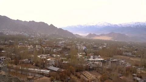 Landscape view of Leh, Leh city is located in the India Stock Footage 145963997