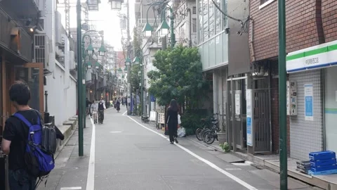 Landscape view of local street in local city near Toyko metropolis with ped.. 動画素材 335583437