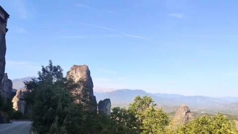 Landscape view of meteora monastery Stock Footage 178353968