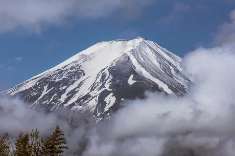 A landscape view of Mount Fuji Stock Photos