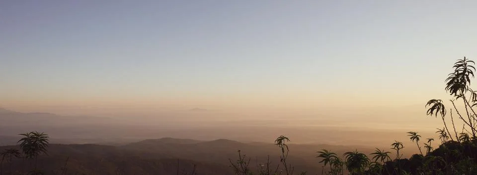 Landscape view mountain high on blue sky at north THAILAND.Holiday travel Stock Photos