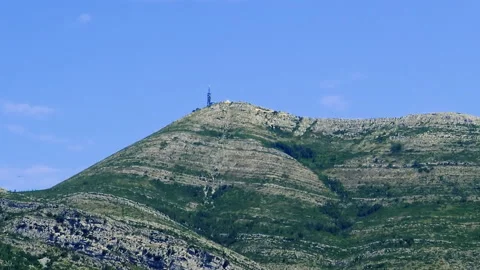 Landscape view to the mountain Leotar Video stock 145425832