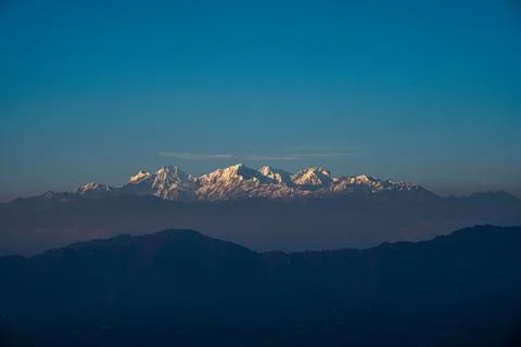 Landscape view of Mountain range from Kathmandu. Stock Photos