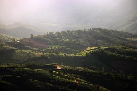 Landscape view of mountain range Stock Photos