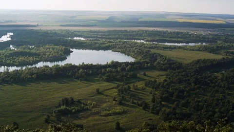 Landscape a view from the mountain on the river (Time Lapse) 库存影片 94384456