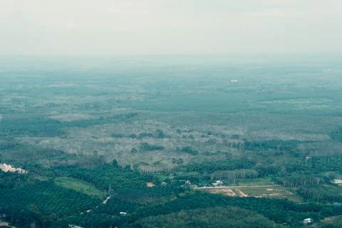 Landscape view on mountains and fields with vegetation, from Tiger Cave Tem.. Stock Photos