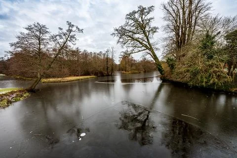 Landscape view of nice reflections in Frederiksborg Castle Stock Photos