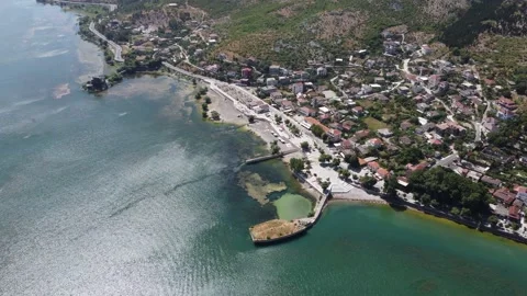 Landscape view to the old Shkoder city in Albania. Stock Footage 159468625