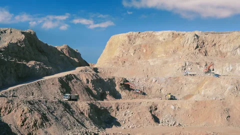 Landscape view of opencast quarry Stock-Footage 130351041