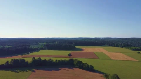 Landscape view over Fields/Forest Stock Footage 204862606