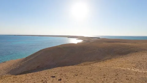 Landscape view over remote tropical rocky island Stock Footage 250263040